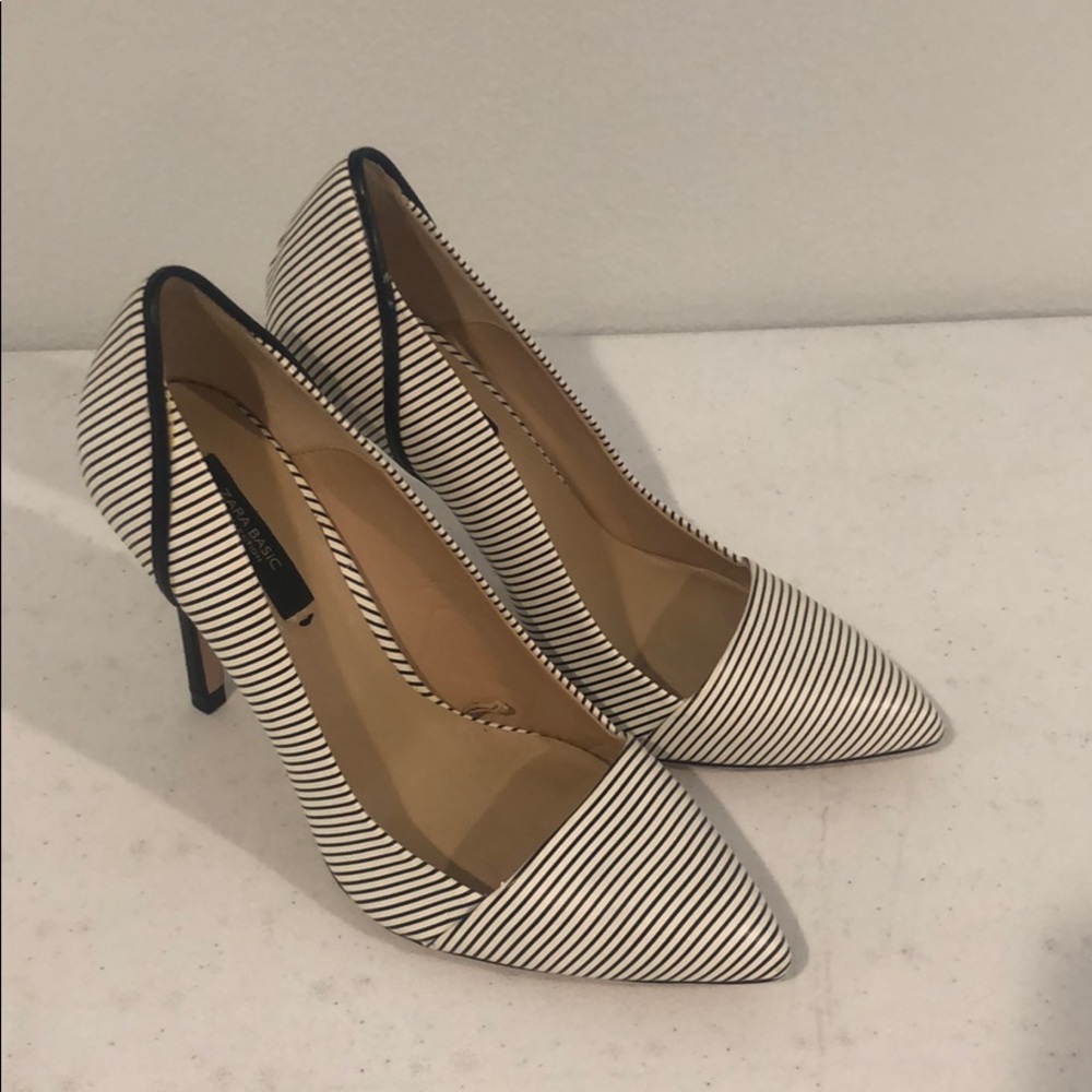 Zara Basic Collection Striped Heels - image 1